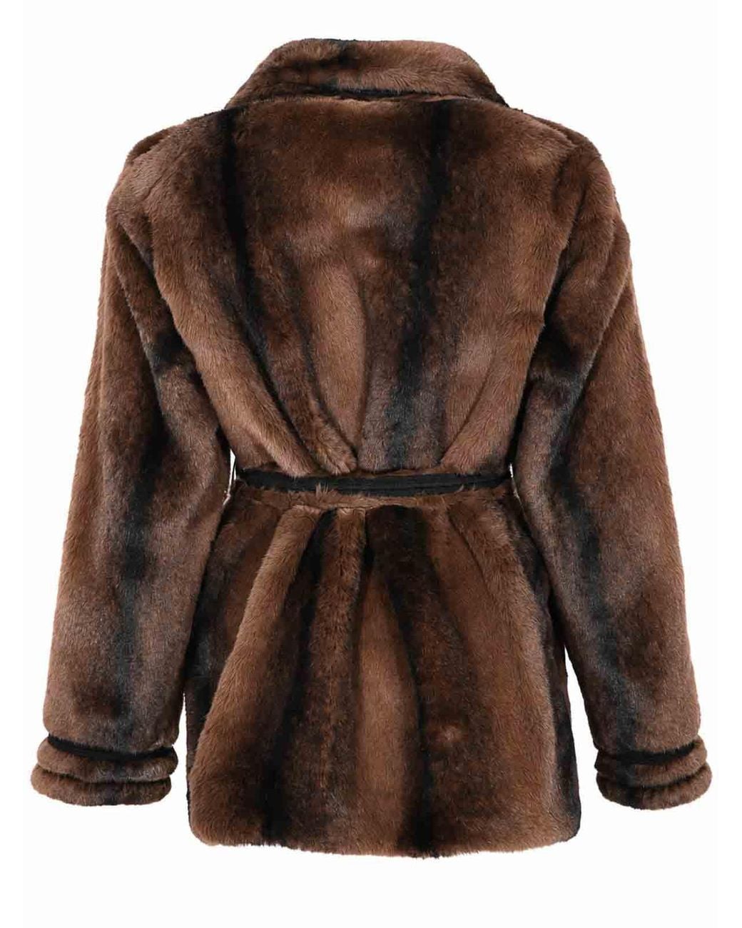 AMOSA Brown Mink Fur Effect Jacket