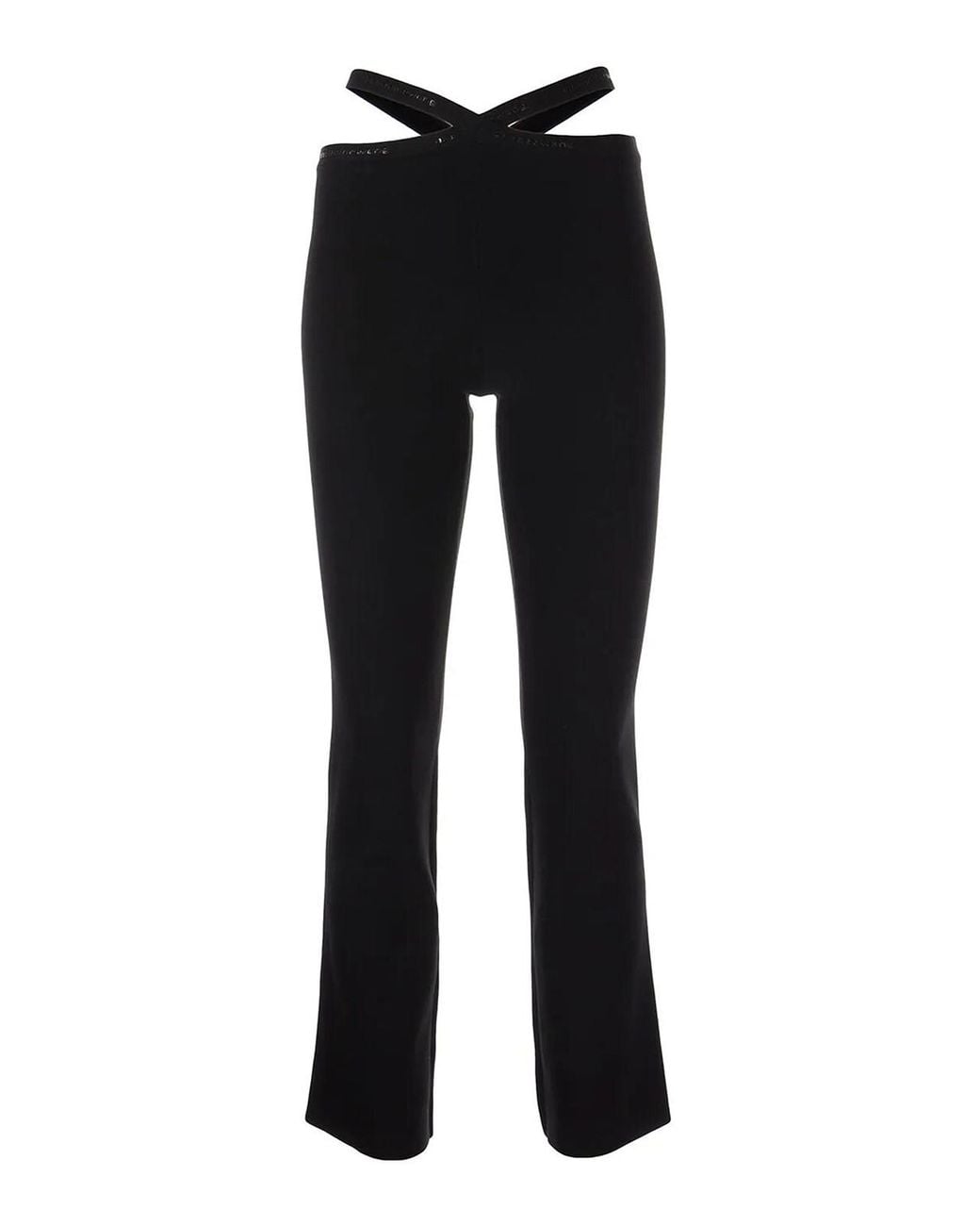 Alexander Wang Black High Waist Cross Leggings With Logo