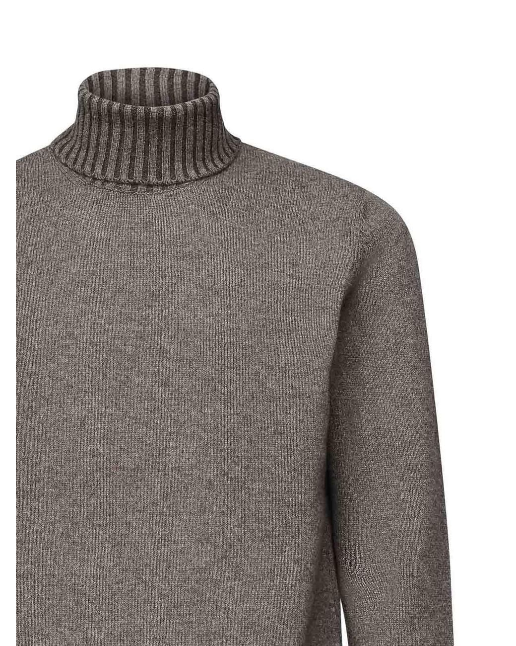 Giuliano Galiano Gray Premium Turtleneck Sweater for men