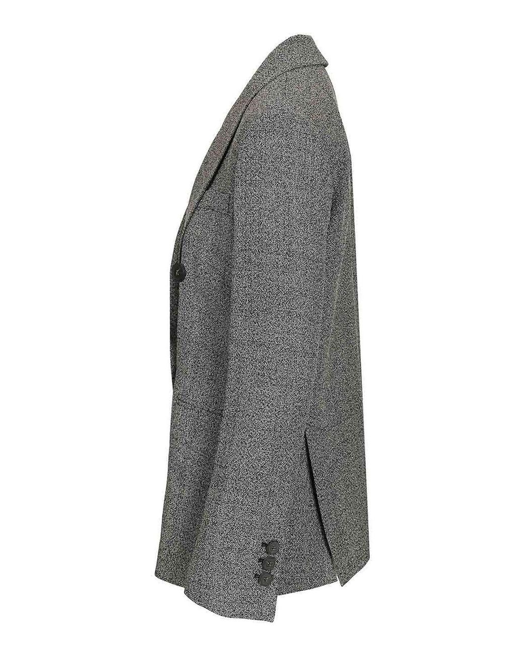 Emporio Armani Gray Double-Breasted Blazer