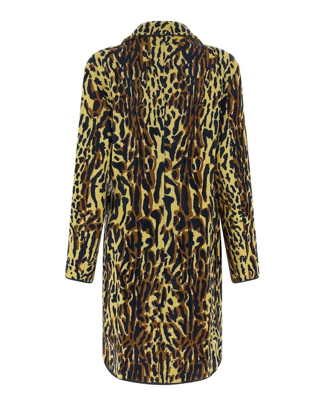 Marni Multicolor Animalier Jacquard Wool Coat