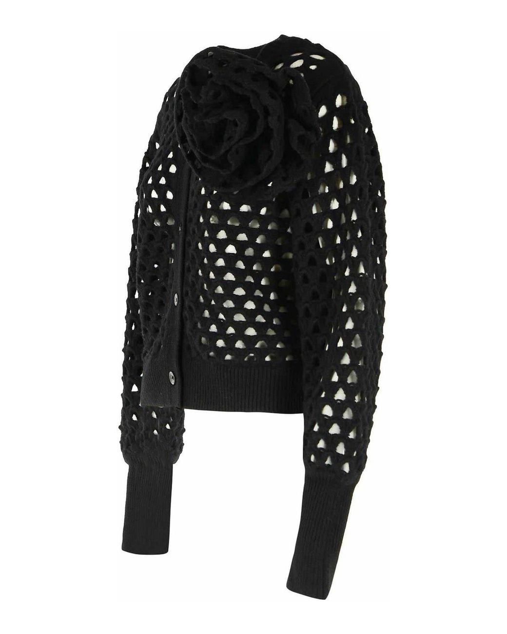 Blumarine Black Cut-Out Detailed Cardigan
