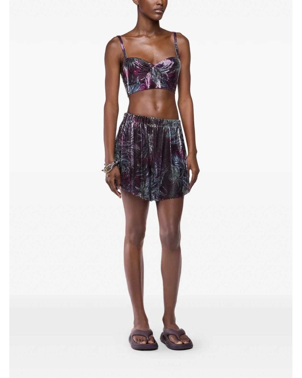 Rabanne Purple Shorts Wire Mesh
