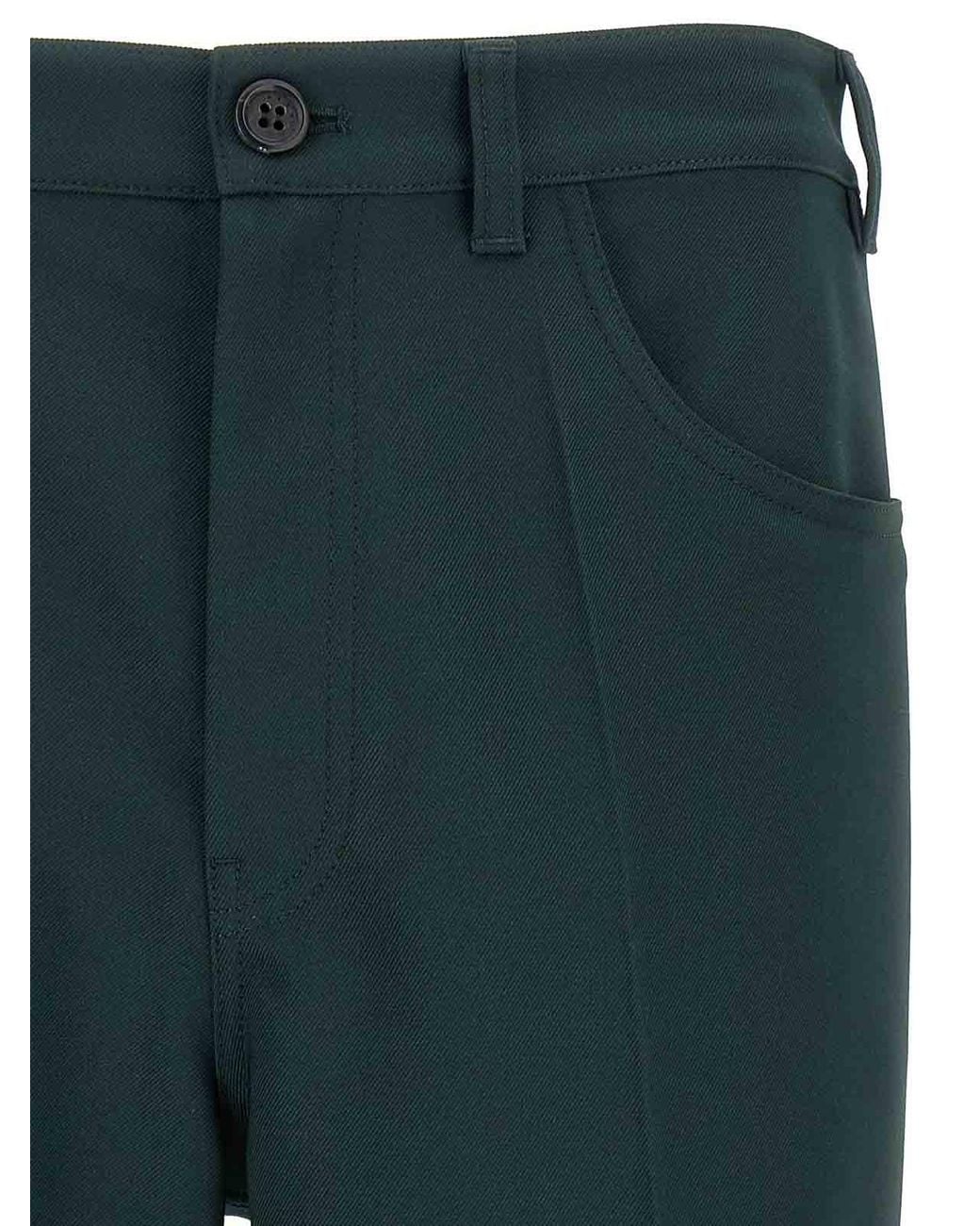 Marni Green Technical Twill Pants for men