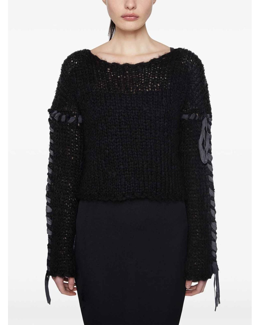Acne Black Lacing Knit Jumper