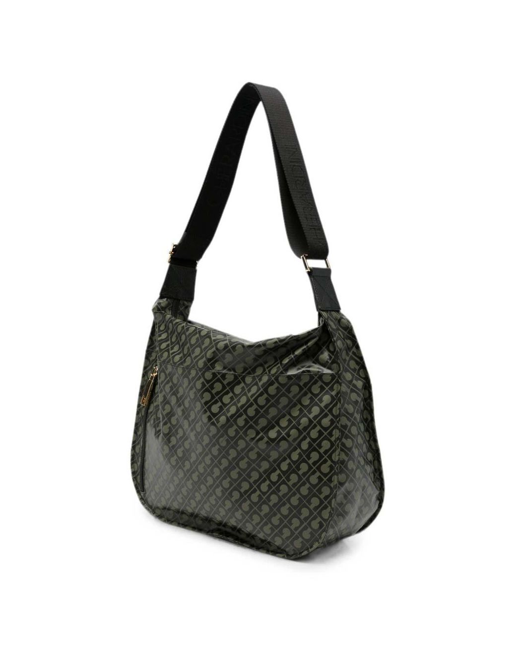 Gherardini Black Forest Shoulder Bag With All-Over Logo