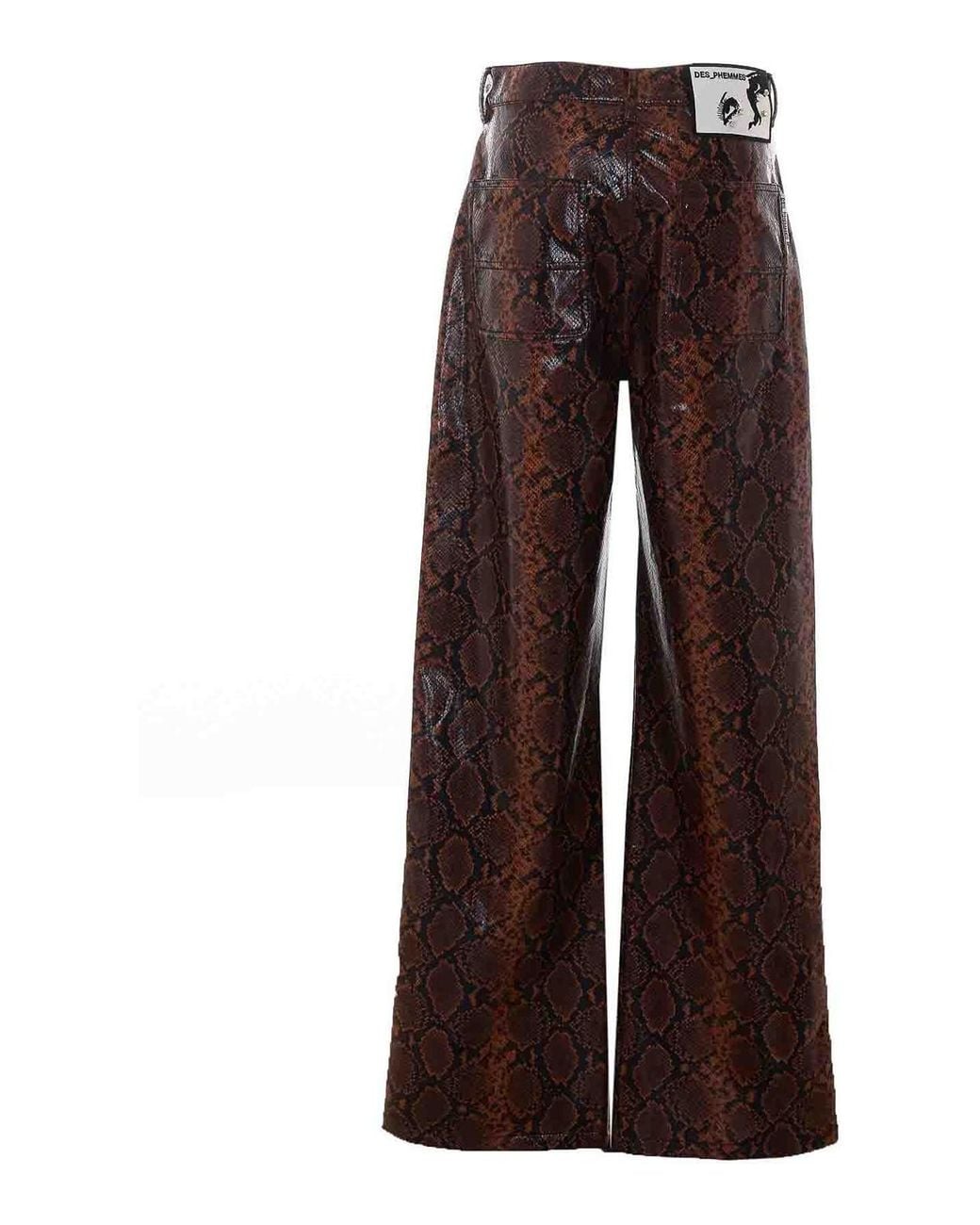 Des Phemmes Brown Python Print Pants