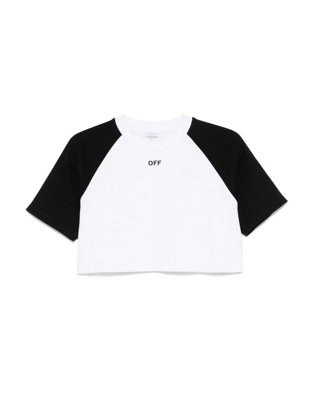 Off-White c/o Virgil Abloh T-Shirt Crop in Black | Lyst