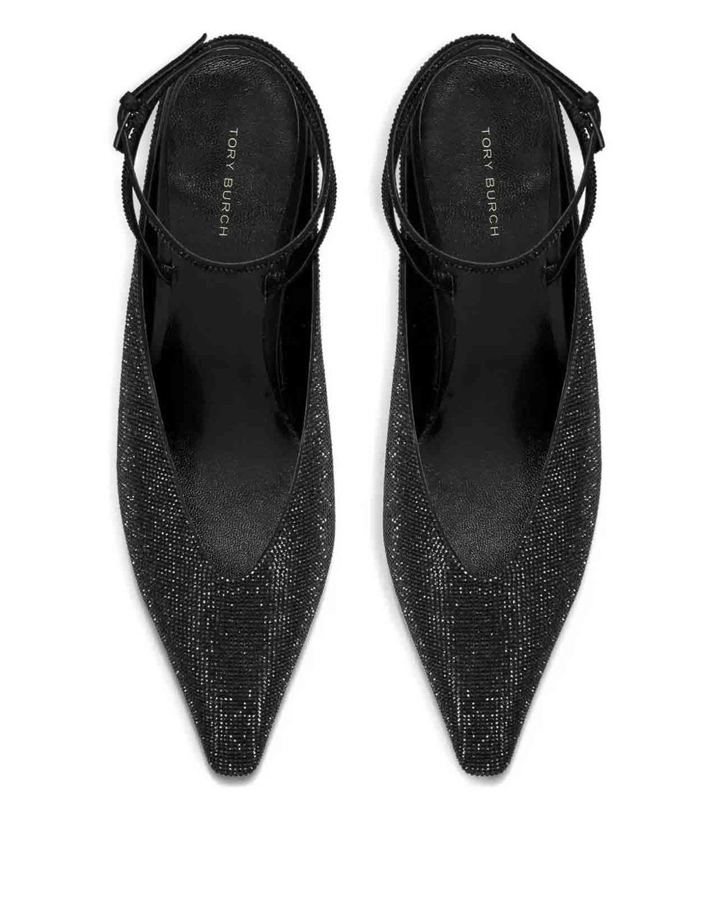 Tory Burch Black Pave Wedge 50Mm