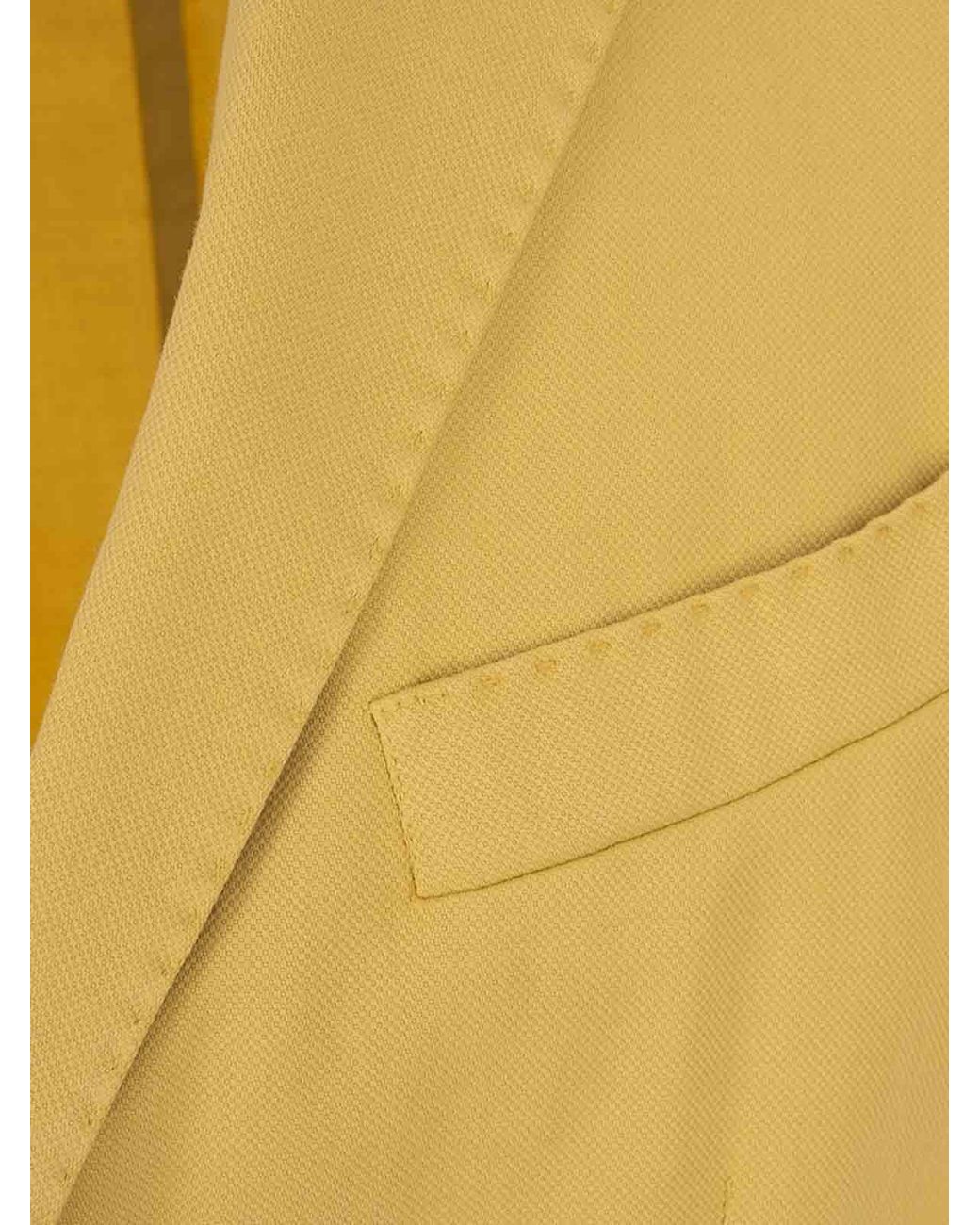 RUSSO CAPRI Yellow Oxford Cotton Blazer for men