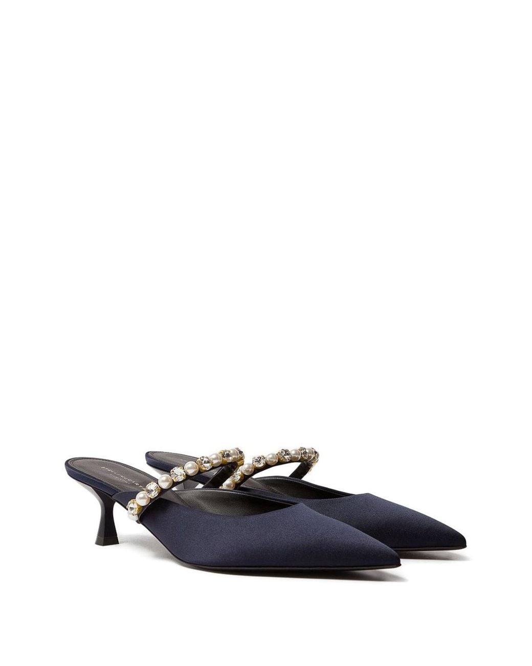 Stella McCartney White Elsa Pearl And Crystal Mules