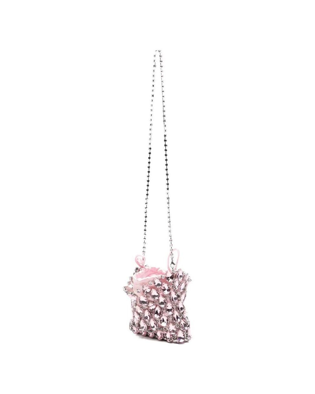Self-Portrait Pink Crystal Chainmail Mini Bag