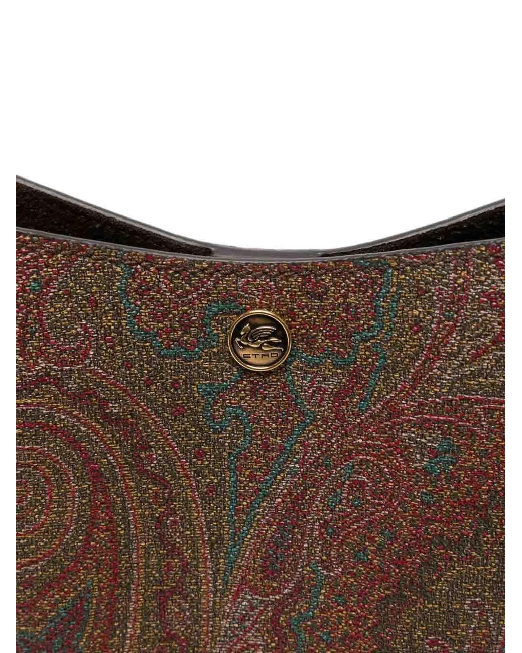 Etro White Arnica Paisley Bucket Bag