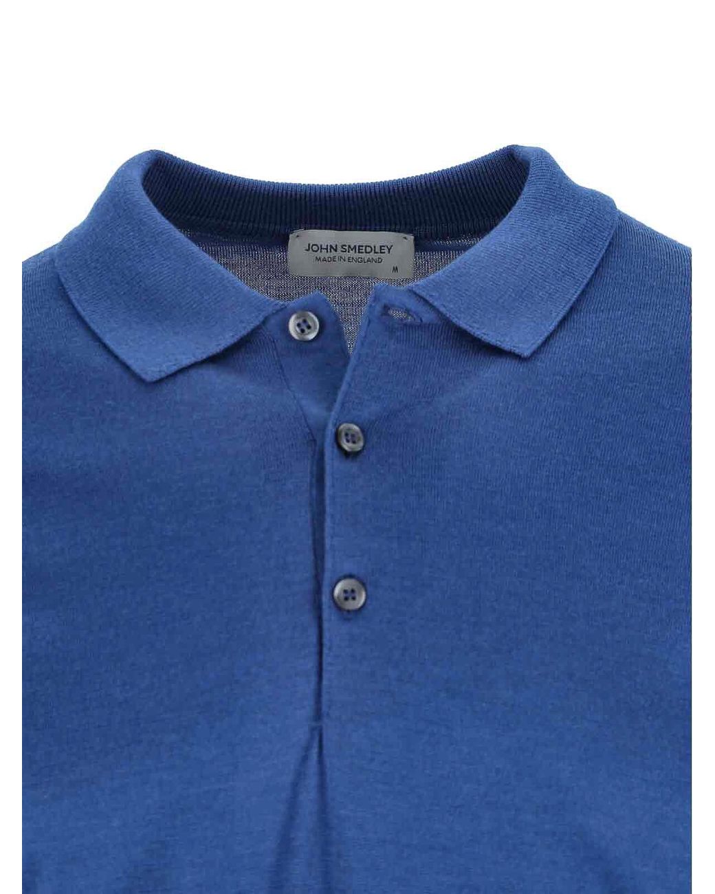 John Smedley Blue Polo Shirt for men
