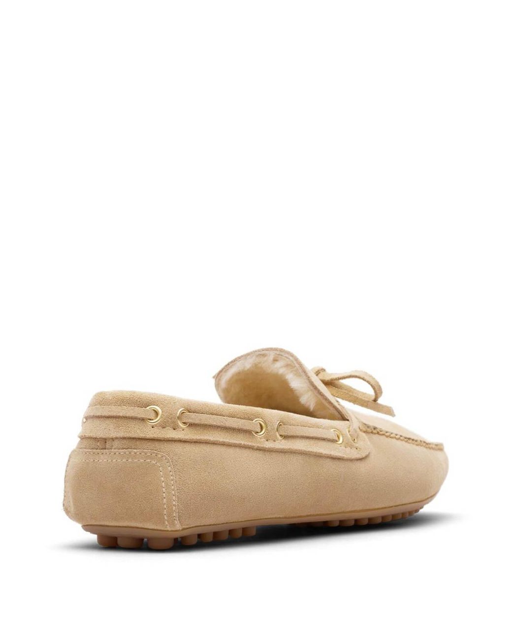 Car Shoe White Ecru Suede And Sheepsk for men