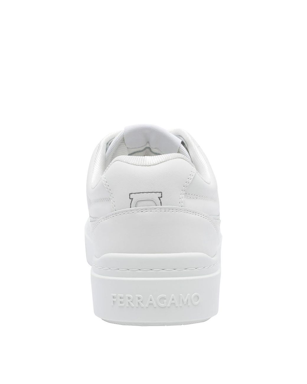 Ferragamo White Gancini Sneakers for men