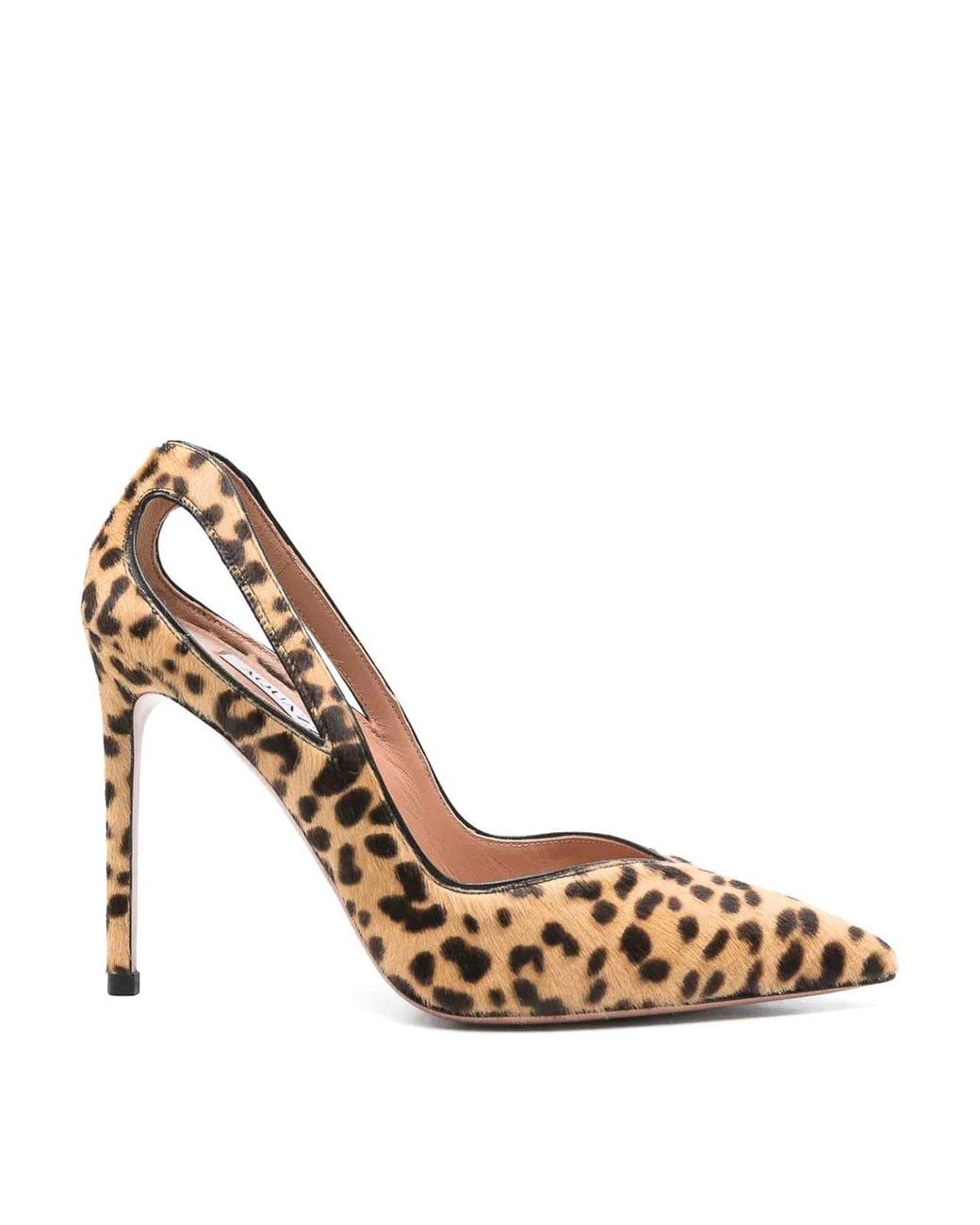 Aquazzura Metallic 105Mm Leopard-Print Cut-Out Pumps