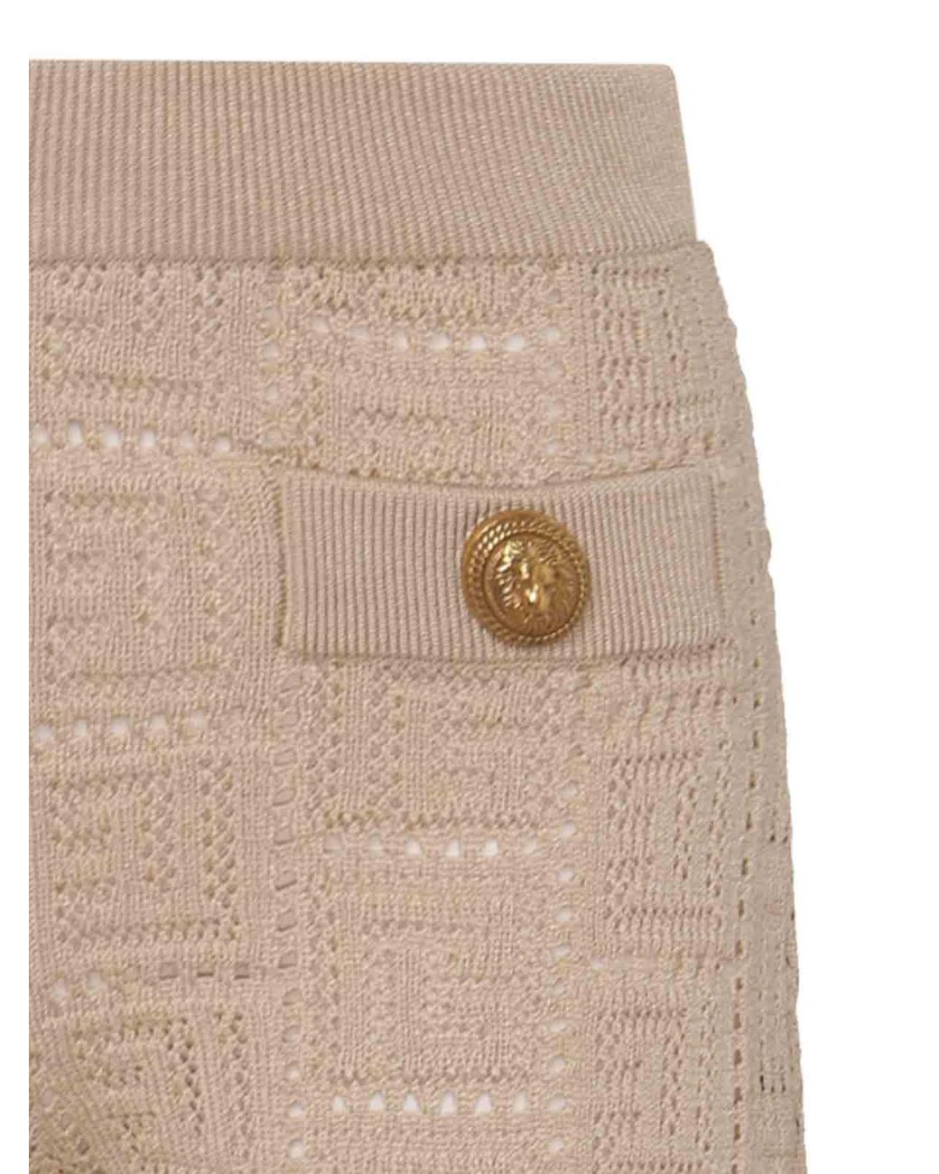 Balmain Natural Viscose Knitted Shorts