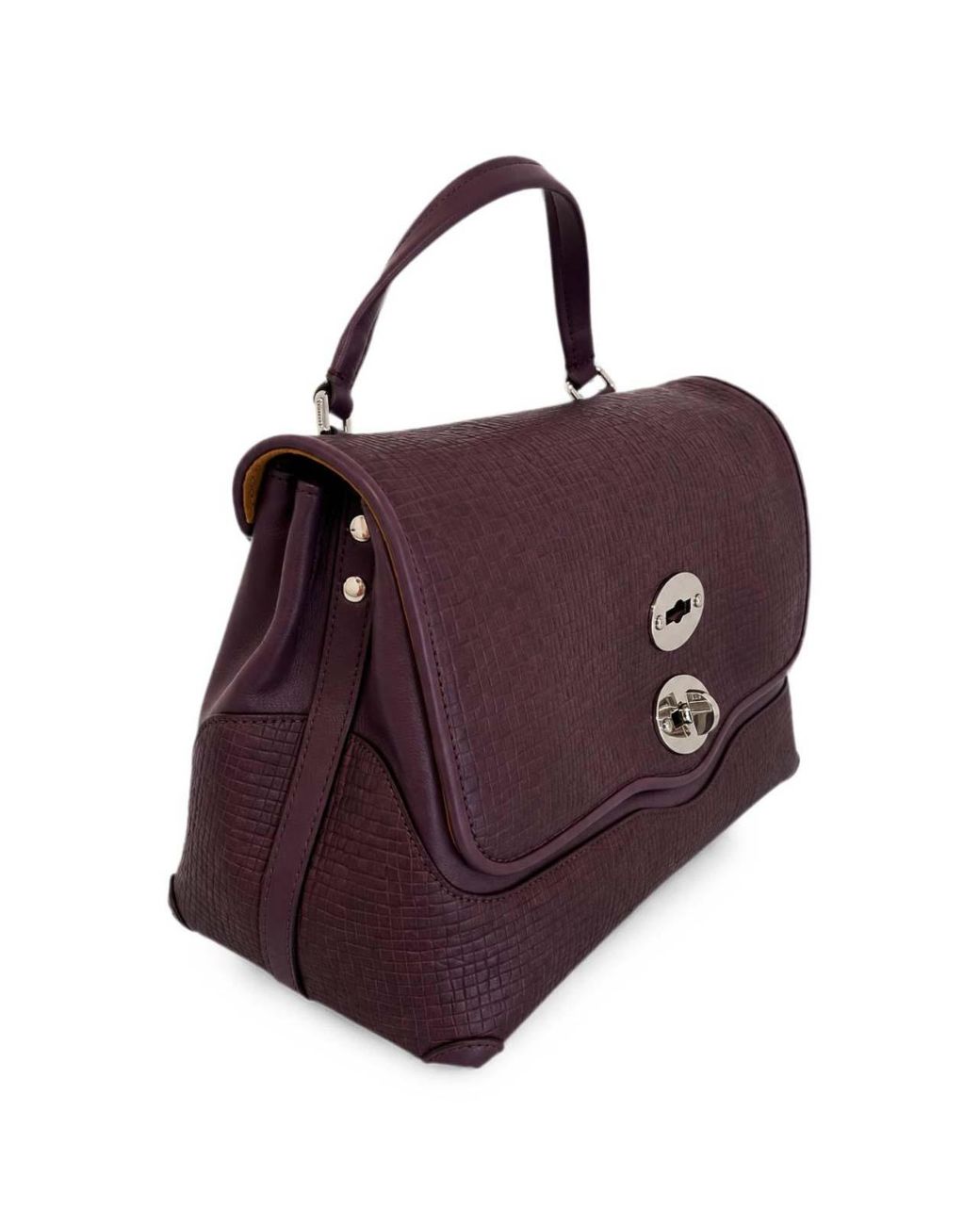 Zanellato Purple Postina Small Leather Bag With Shoulder Strap