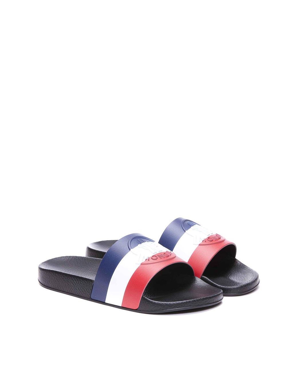 Moncler Black Rubber Slides 'Basile' for men