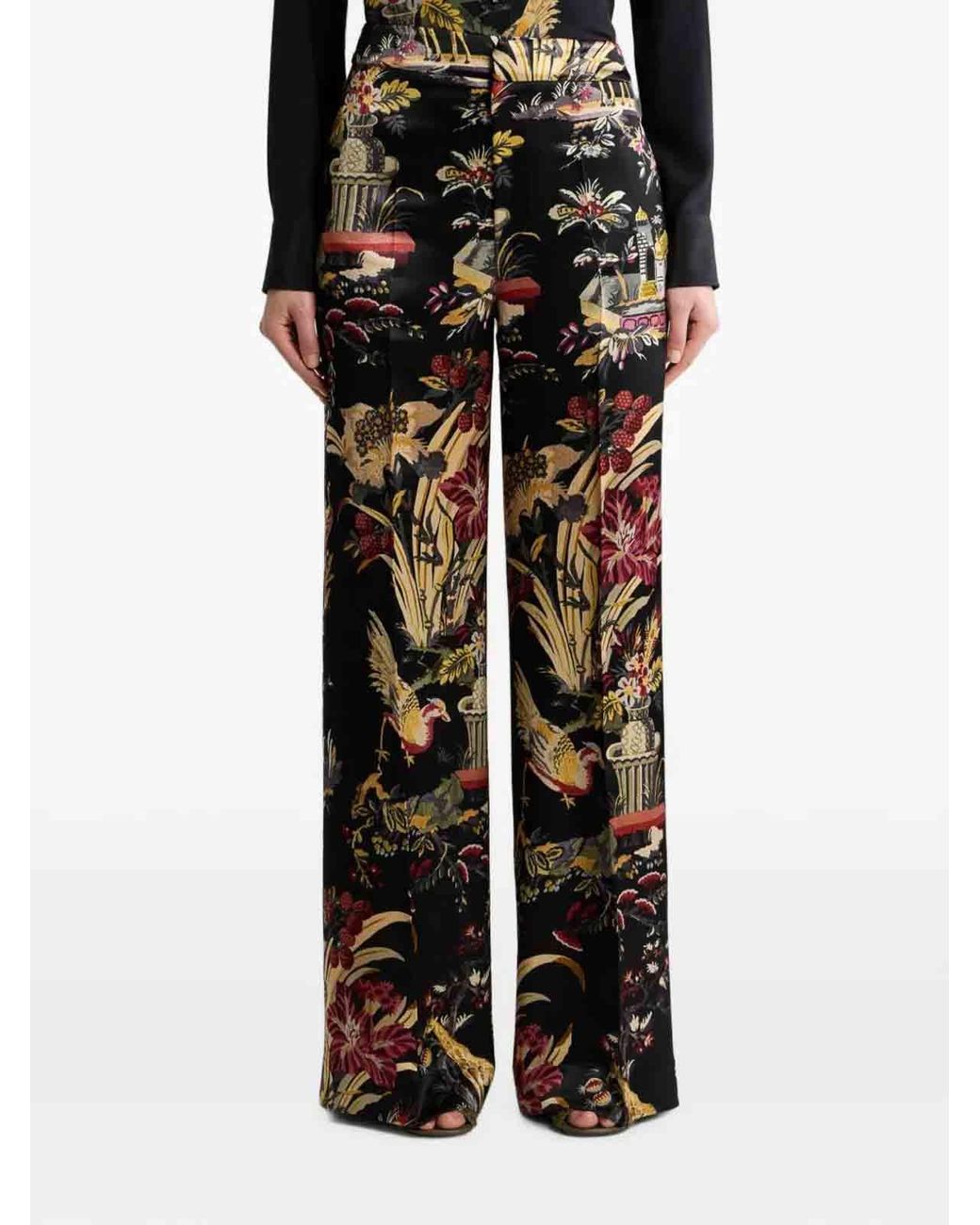 Etro Black Printed Trousers