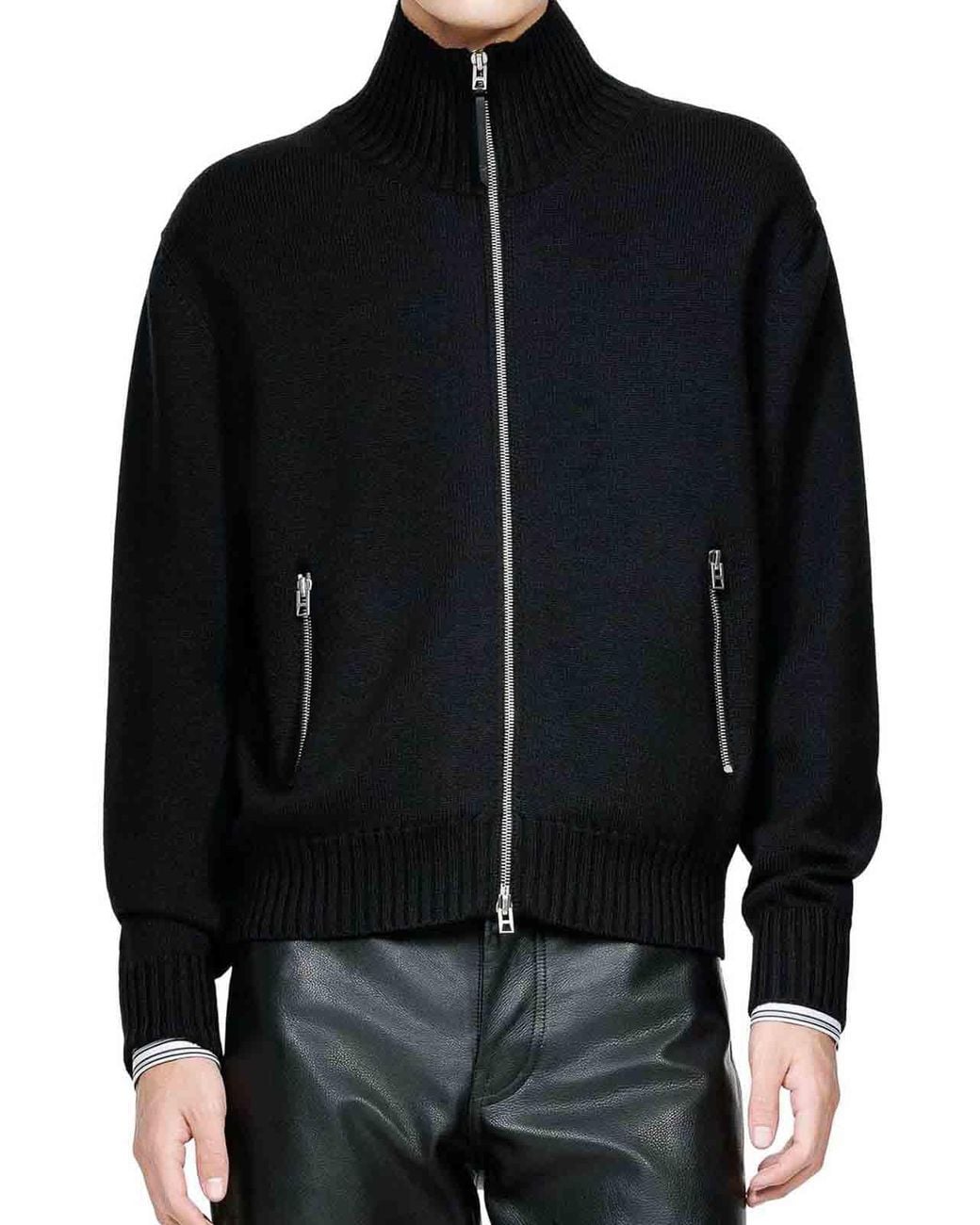Tom Ford Black Zip-Up Cardigan for men