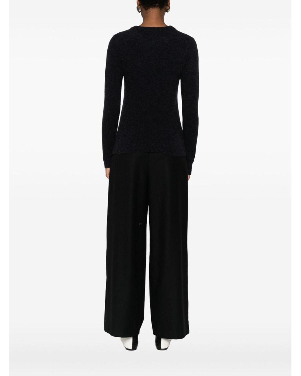 Susanne Bommer Black Wool Crewneck Sweater