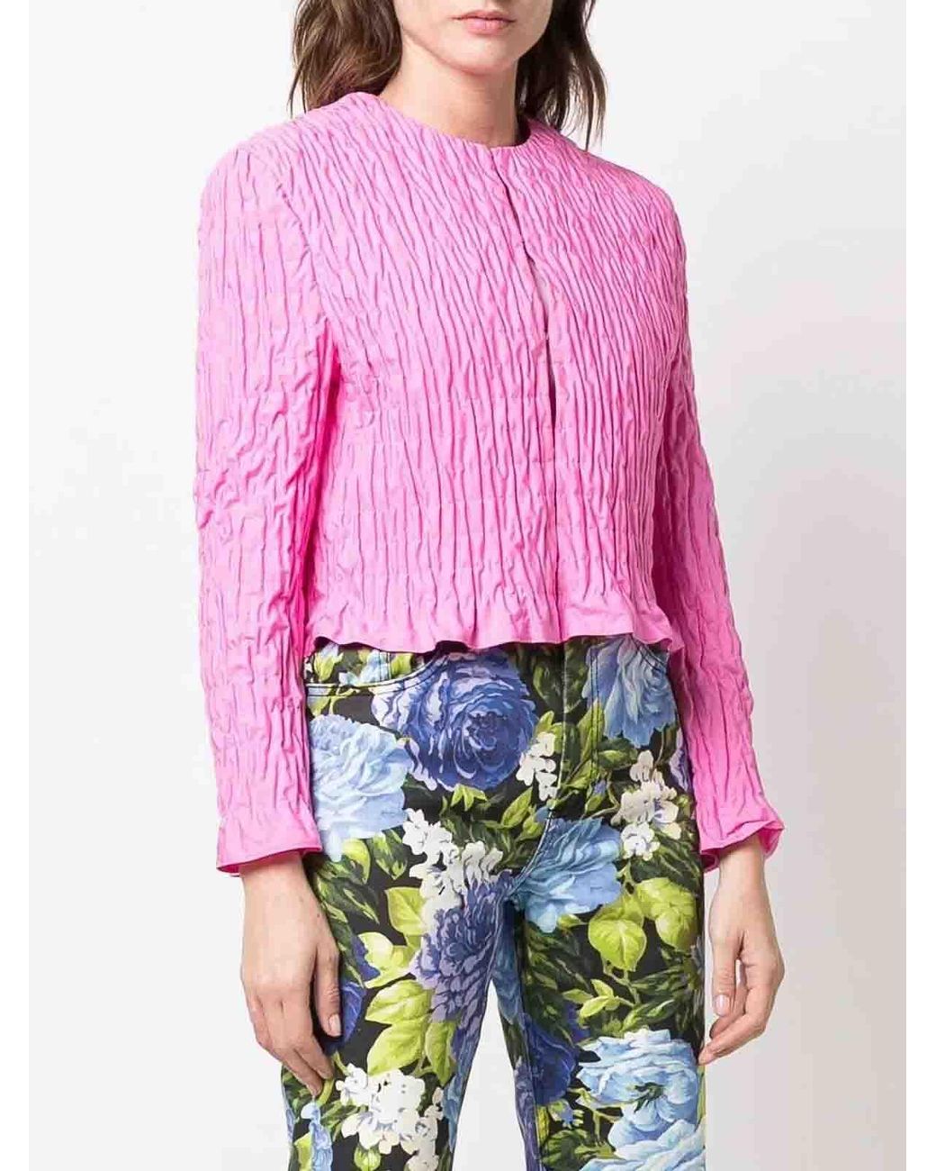 MSGM Pink Geraffte Blusejacke