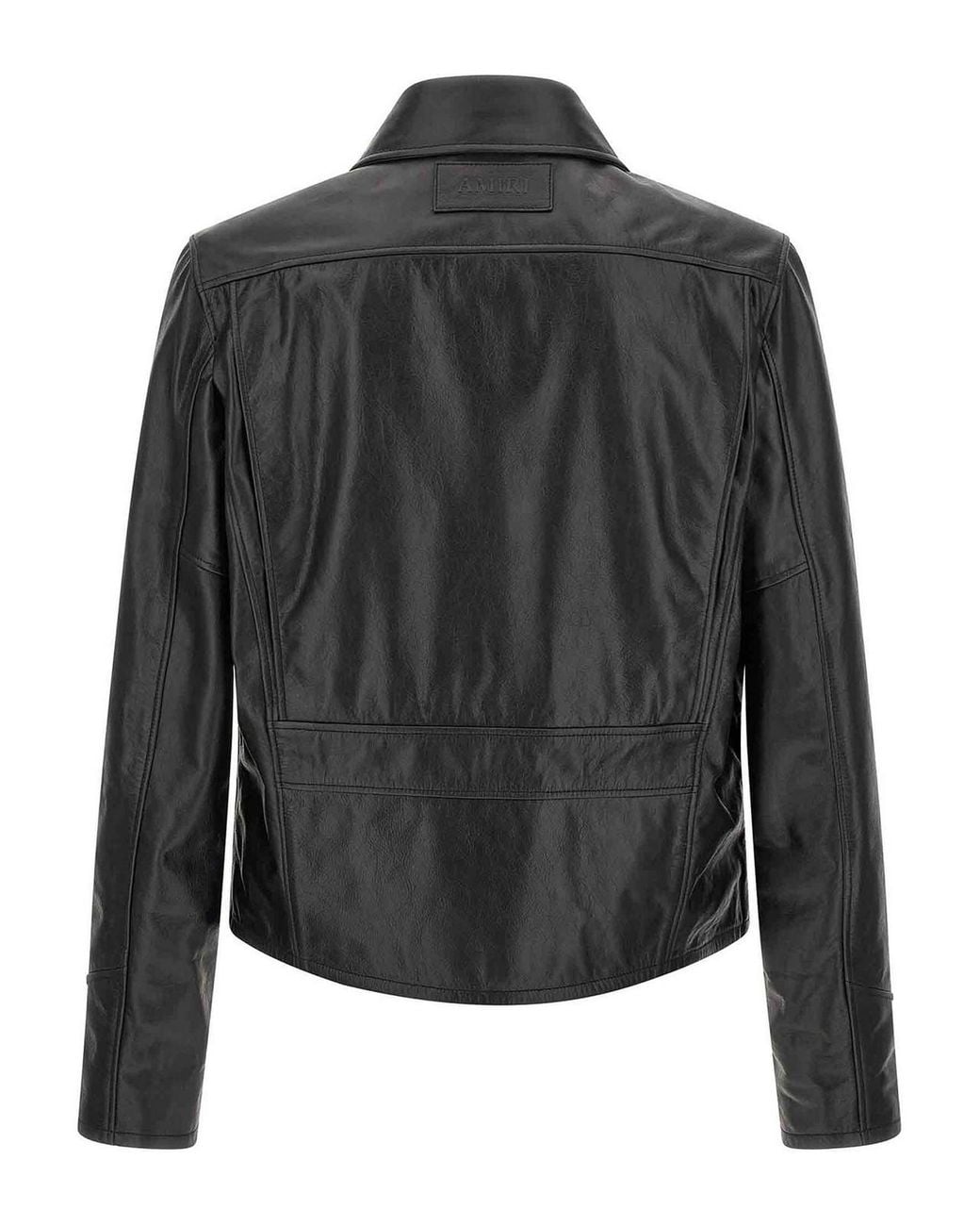 Amiri Black Zip-Front Leather Jacket for men