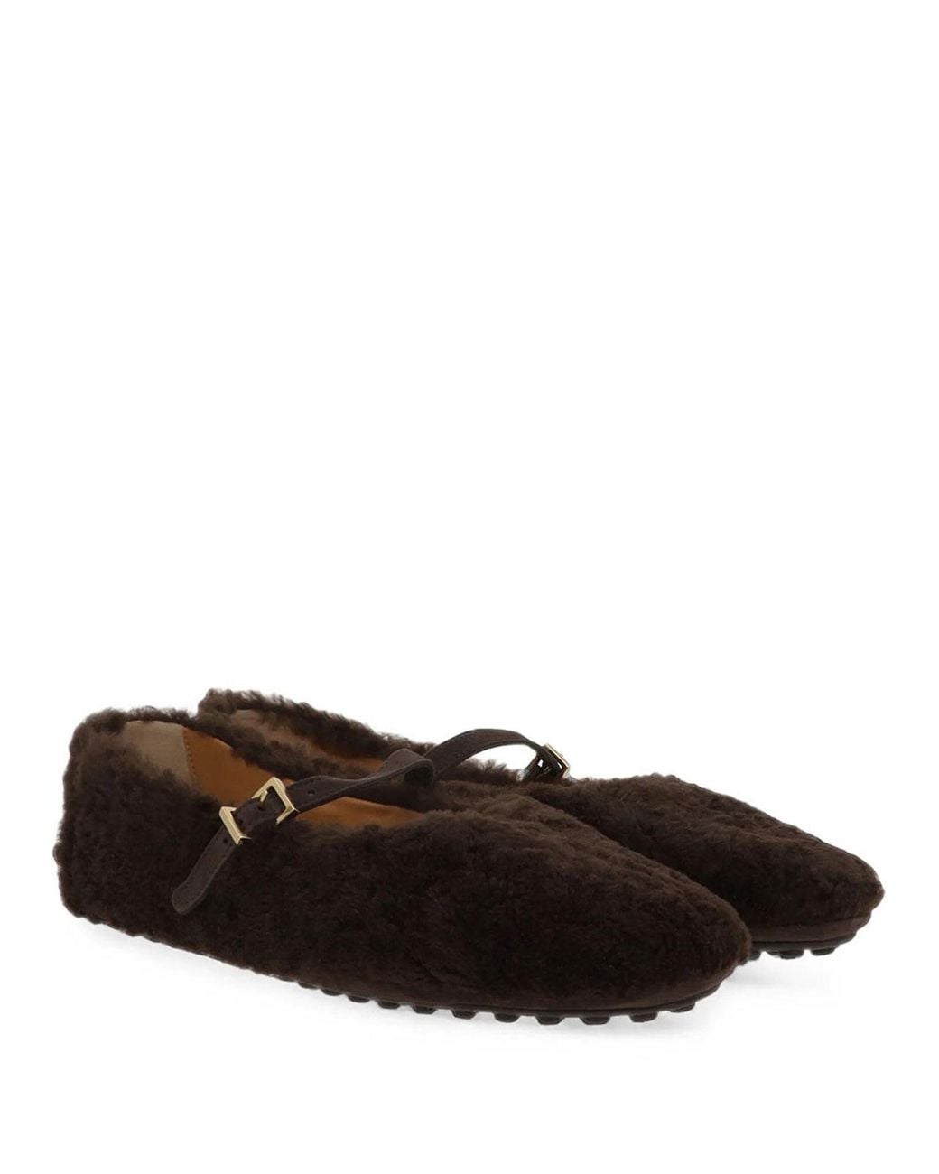 Tod's Black Gommino Shearling Ballet Flats