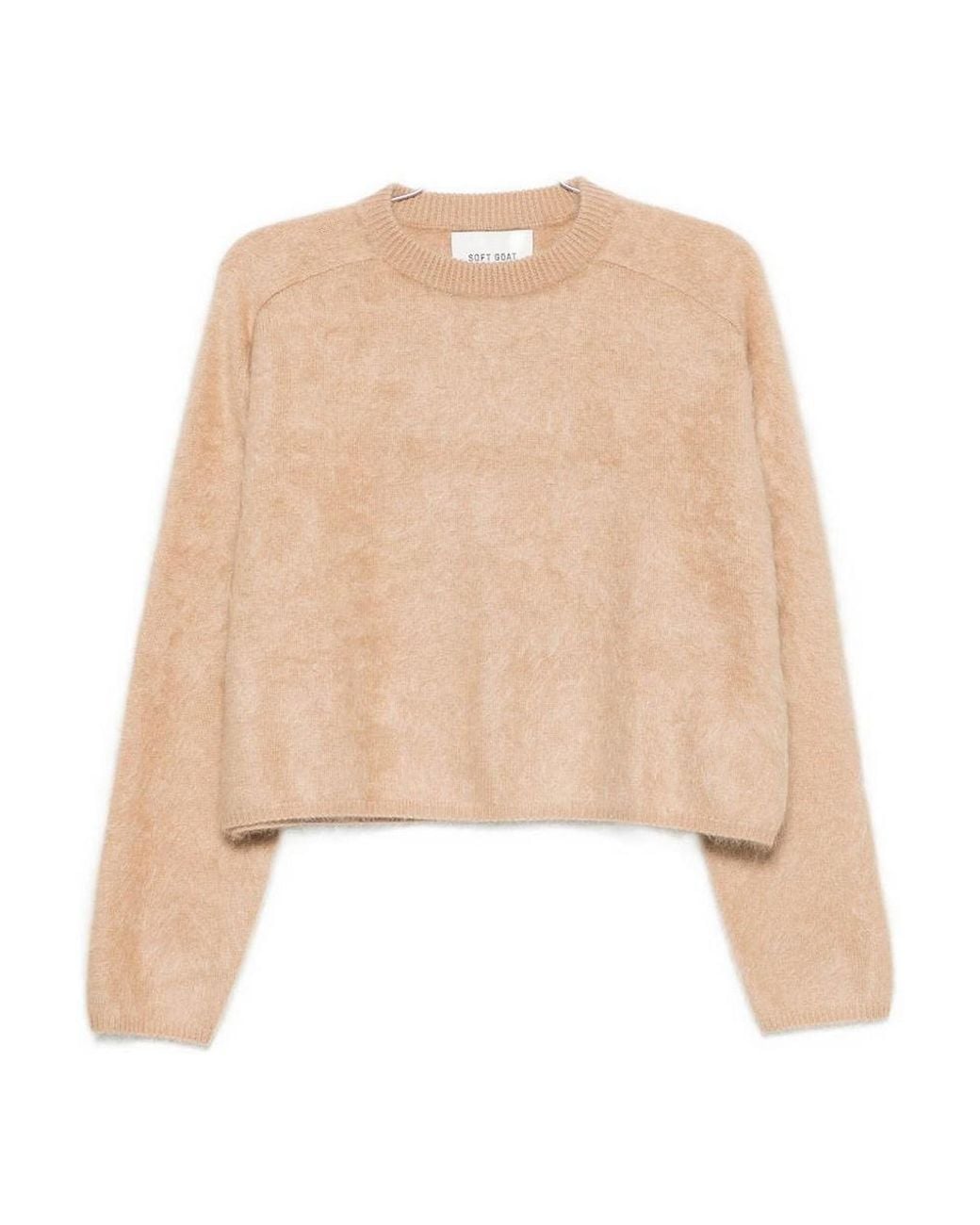 Soft Goat Natural Wool Crewneck Jumper