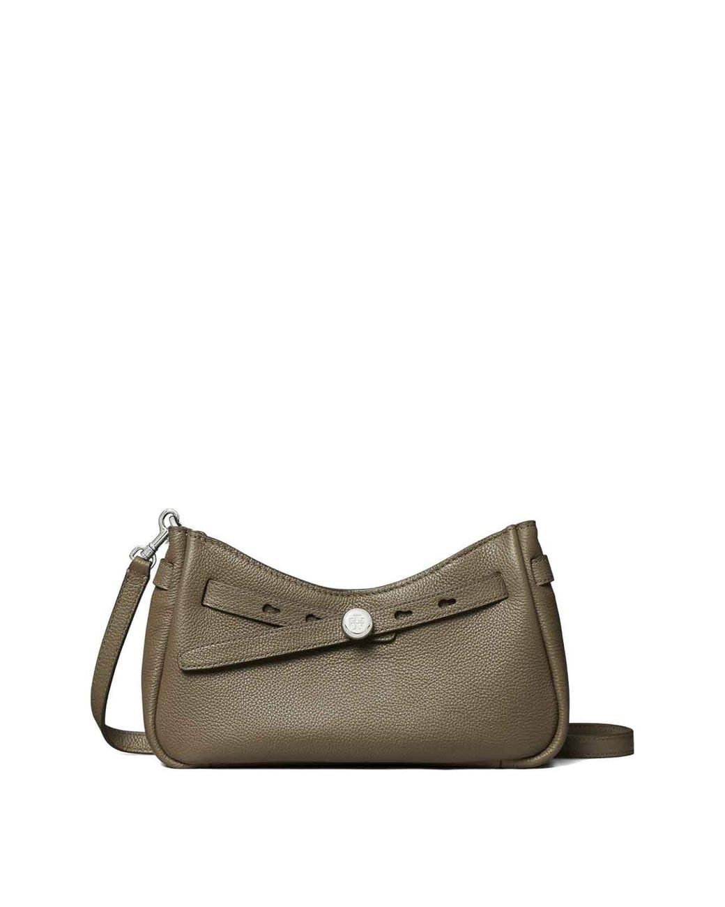 Tory Burch Gray Romy Leather Crossbody Bag