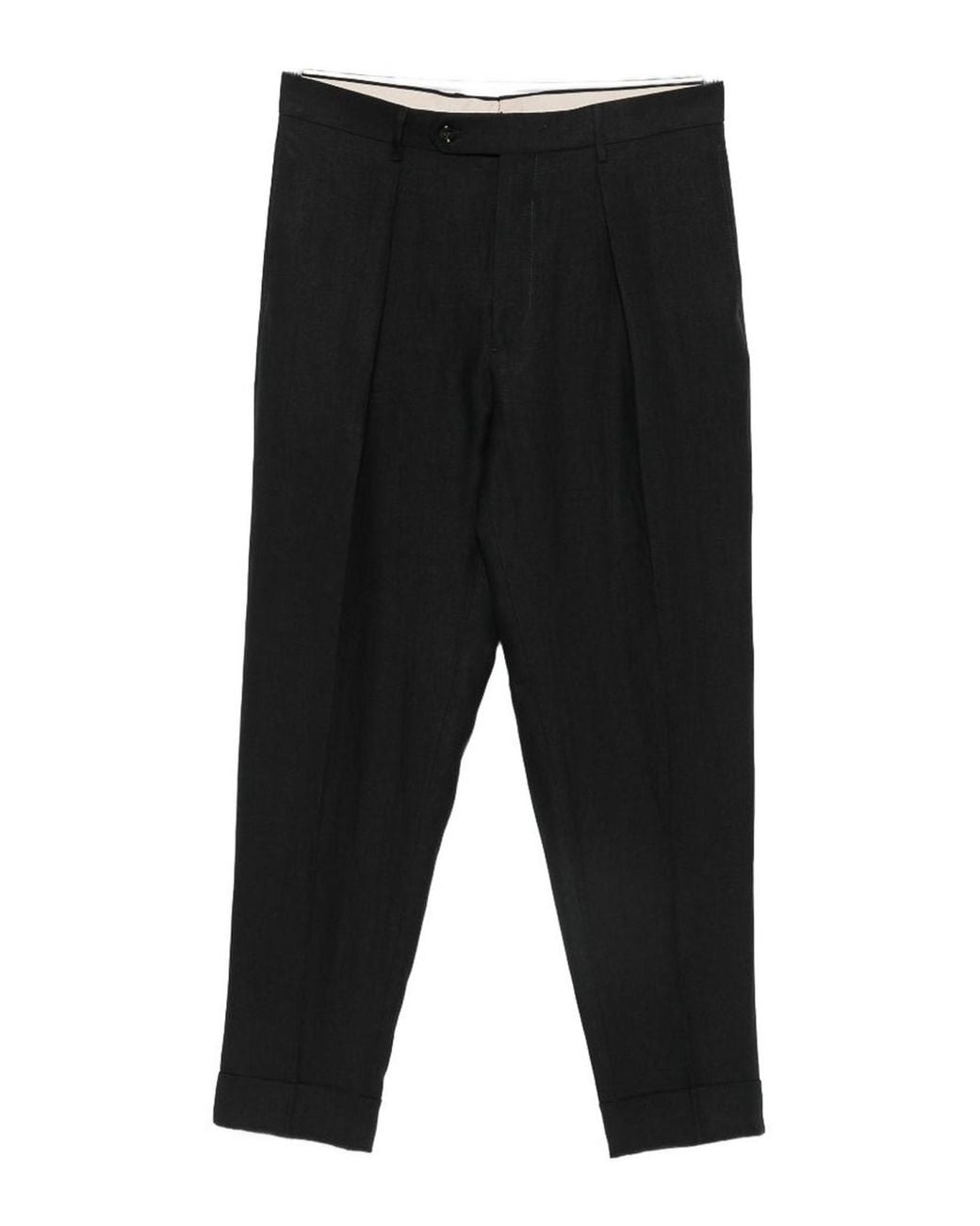 Berwich Black Chiaia Long Trousers With Pleats for men