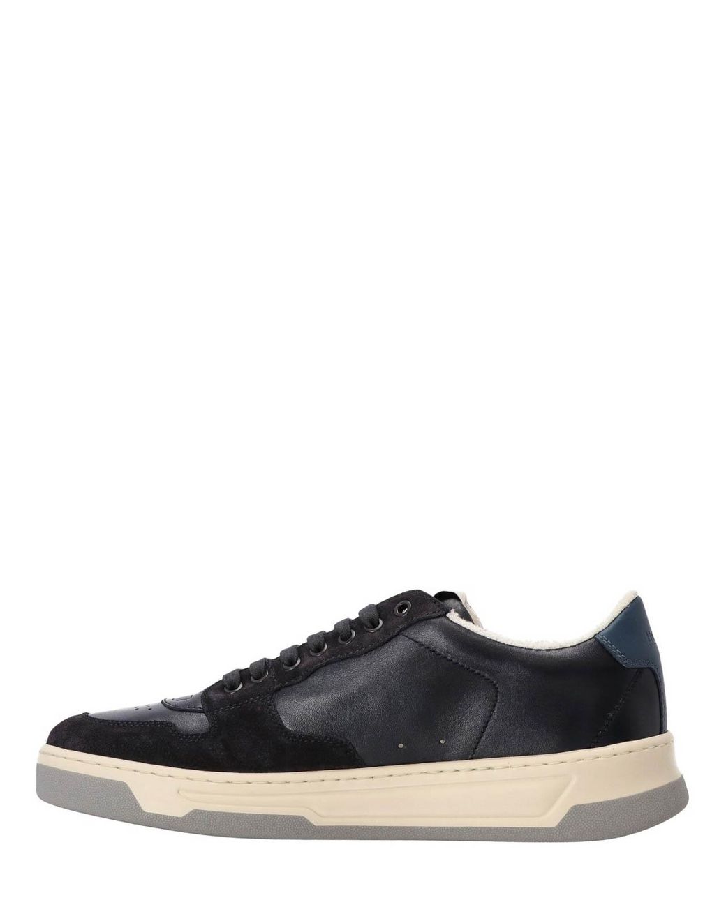 Boss Blue Leather Sneakers for men