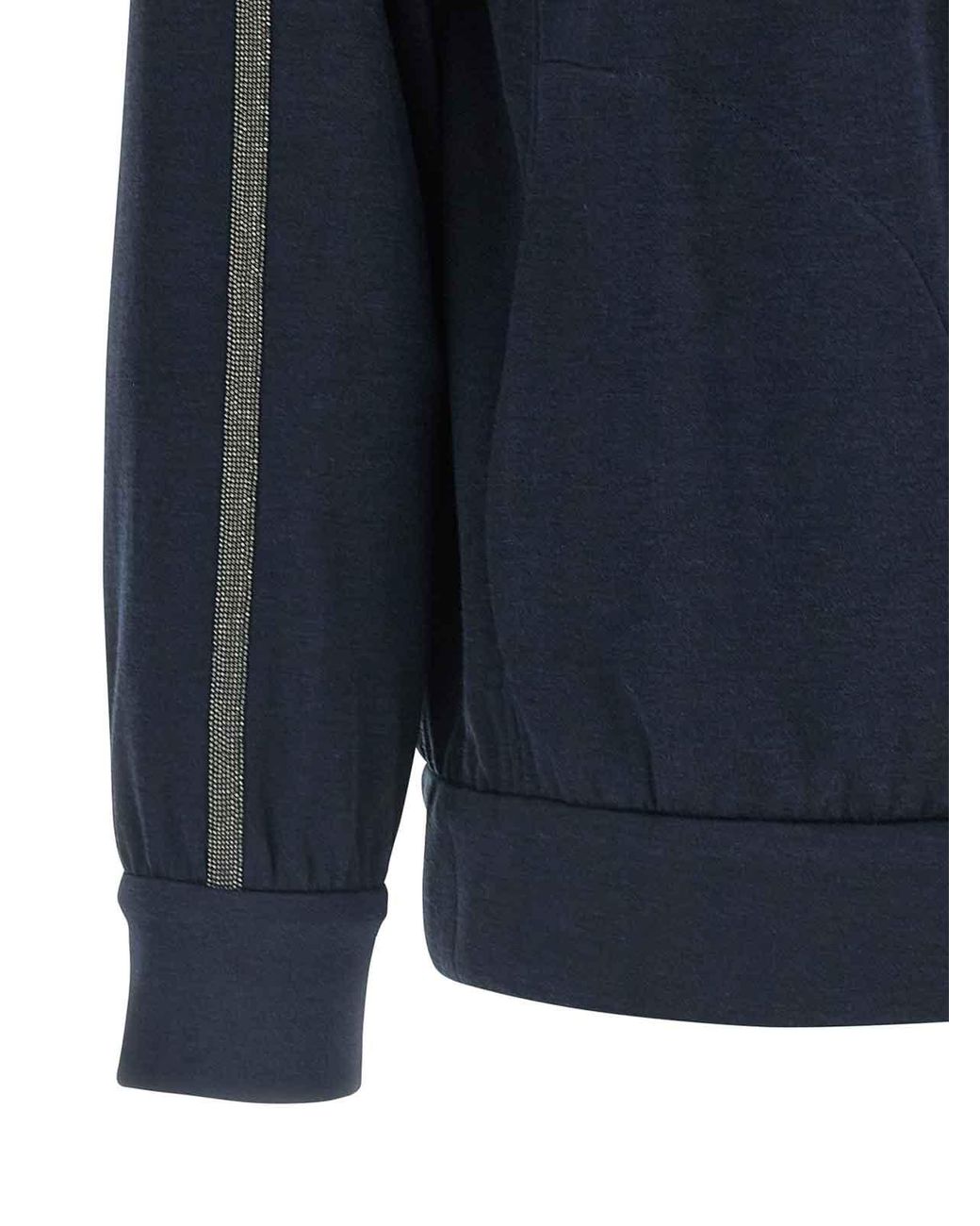 Brunello Cucinelli Blue Monile Hoodie