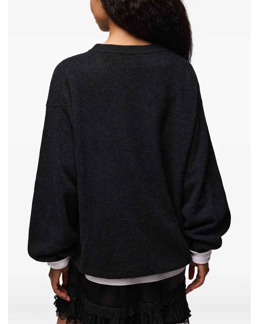 Ganni Blue Oversized Sweater Flower
