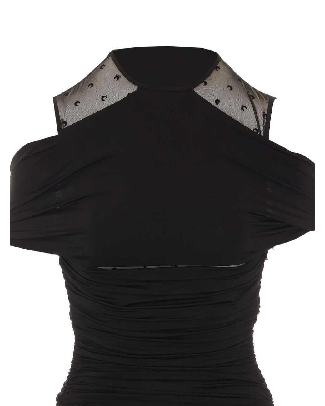 MARINE SERRE Black Long Dress