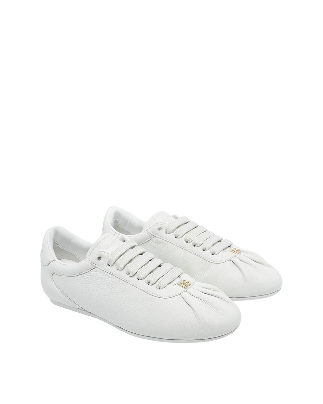 Dolce & Gabbana White Dolce&Gabbana Leather Soft Ballet Sneakers