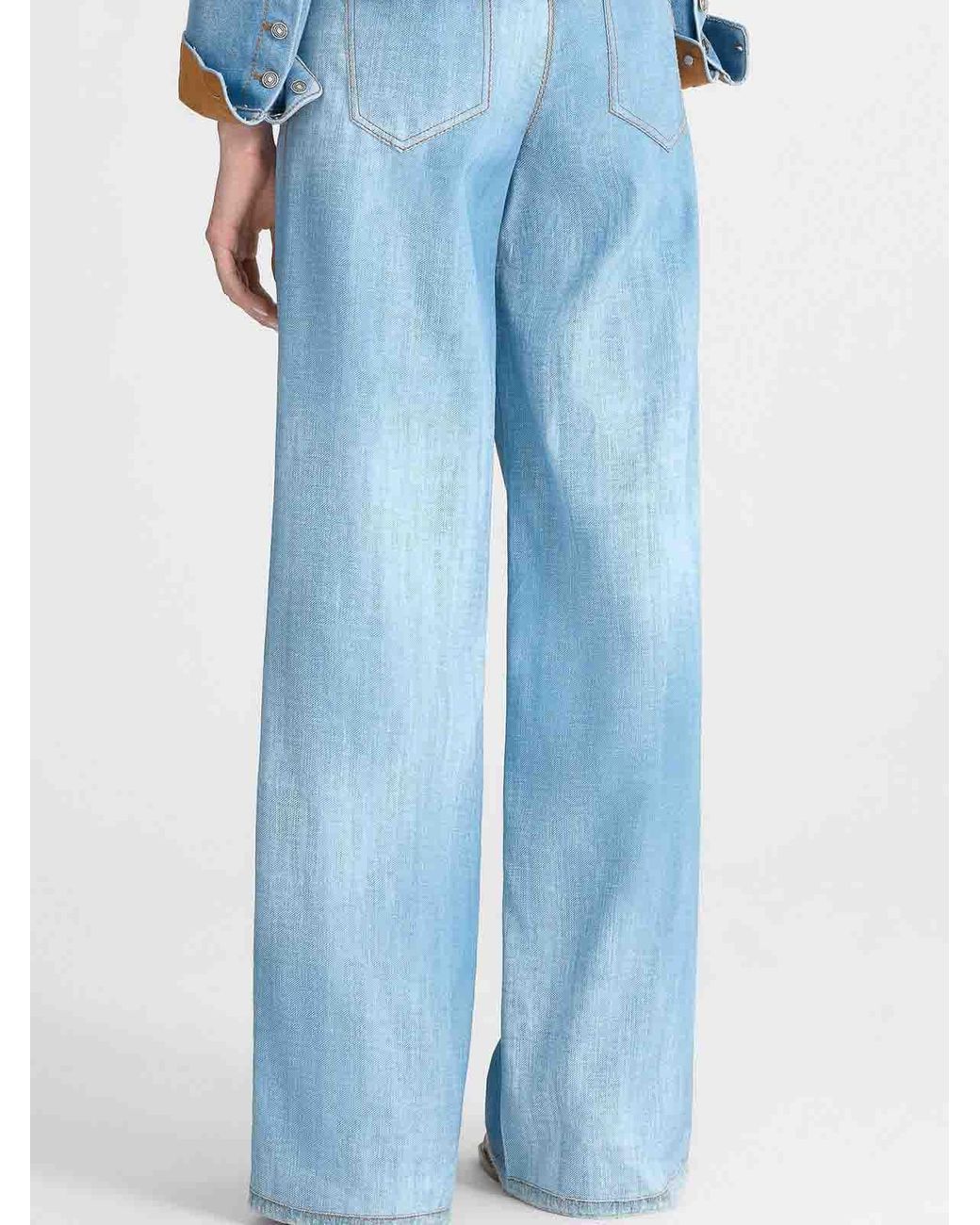 Ermanno Scervino Blue Jeans Print Trousers