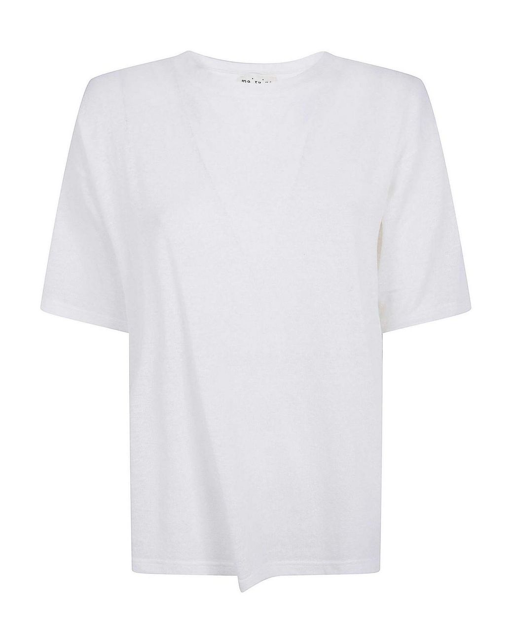 Ma'ry'ya White Lino Stretch T-Shirt