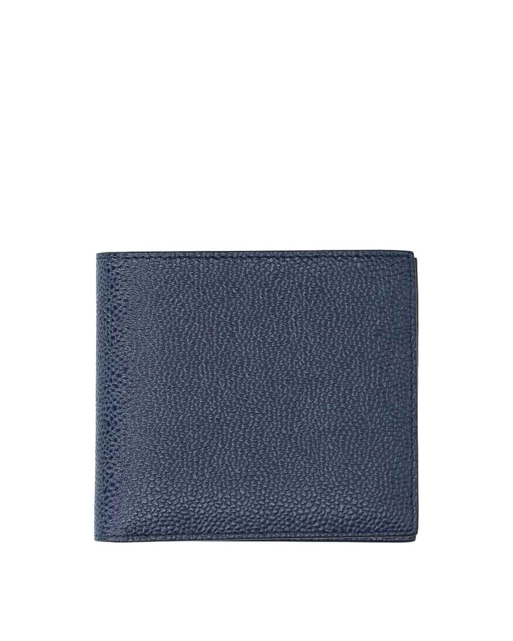 Thom Browne Blue Leather Wallet for men