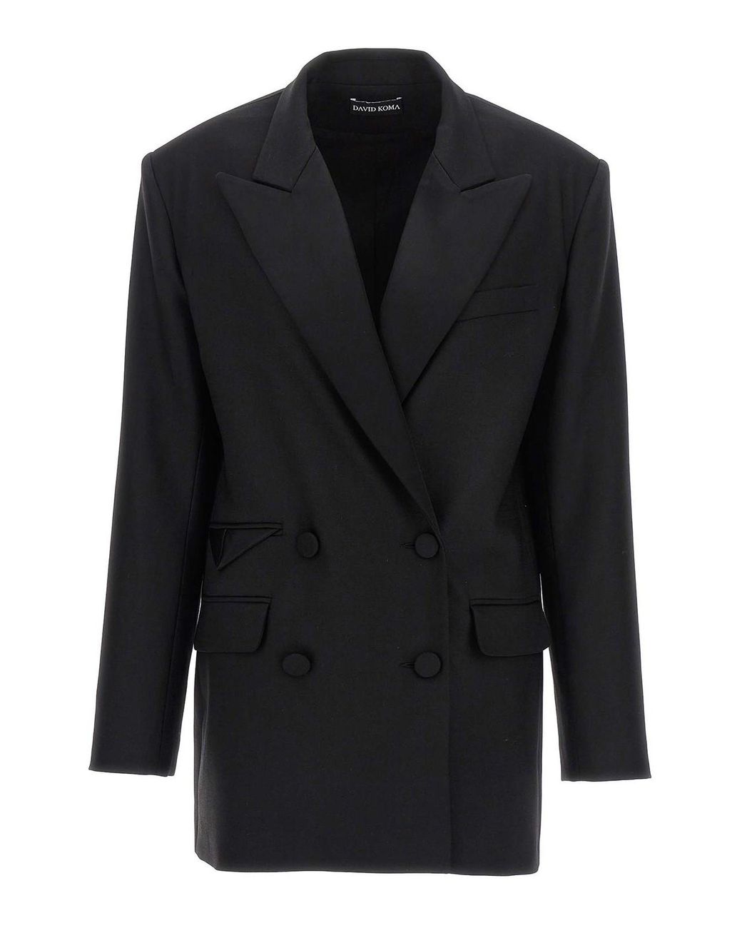David Koma Black Tailored Tuxedo Blazer