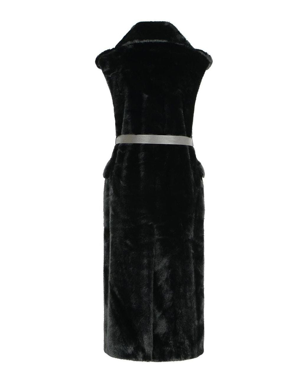 P.A.R.O.S.H. Black Faux Fur Coat