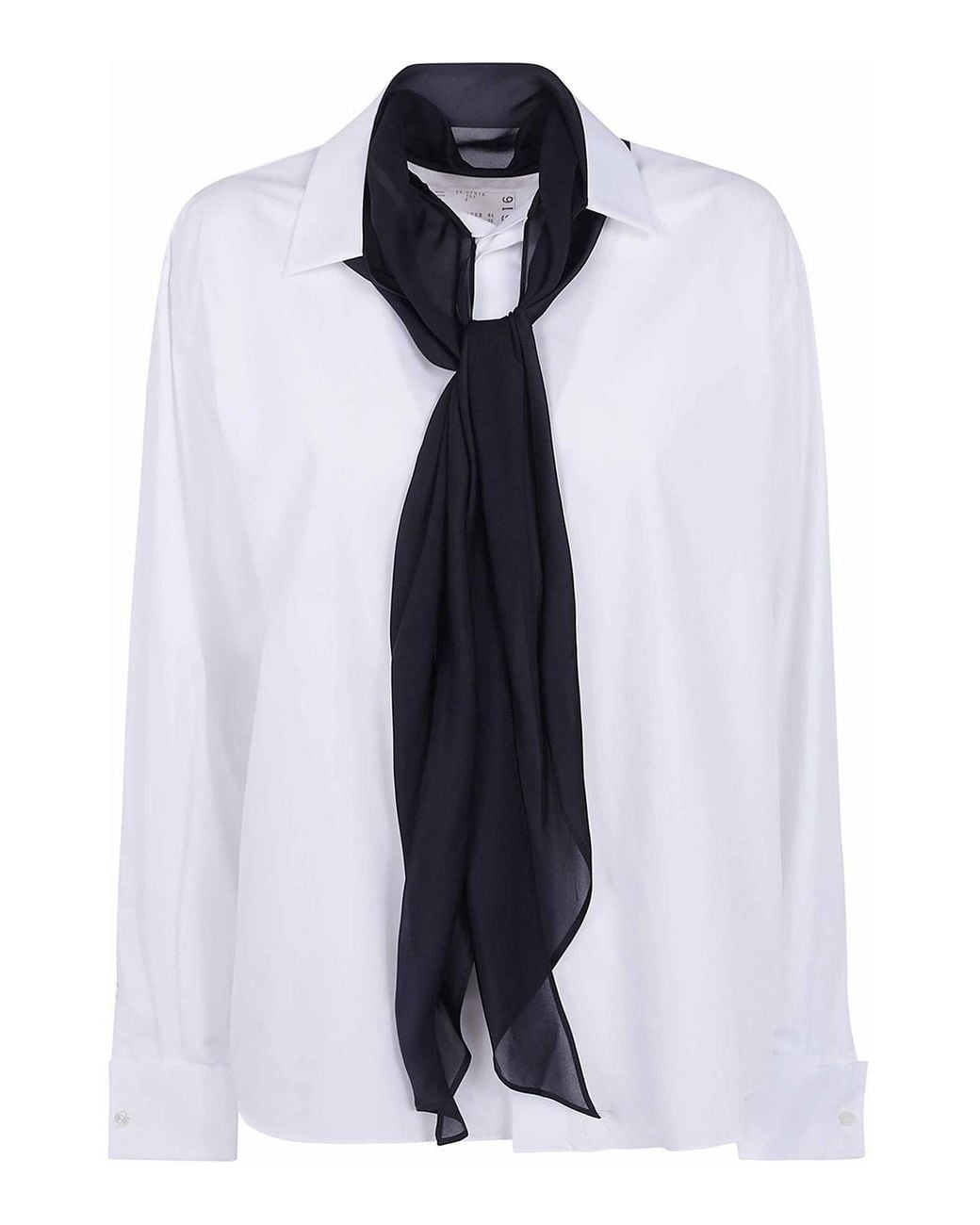 Sacai Blue Poplin Shirt With Satin Tie