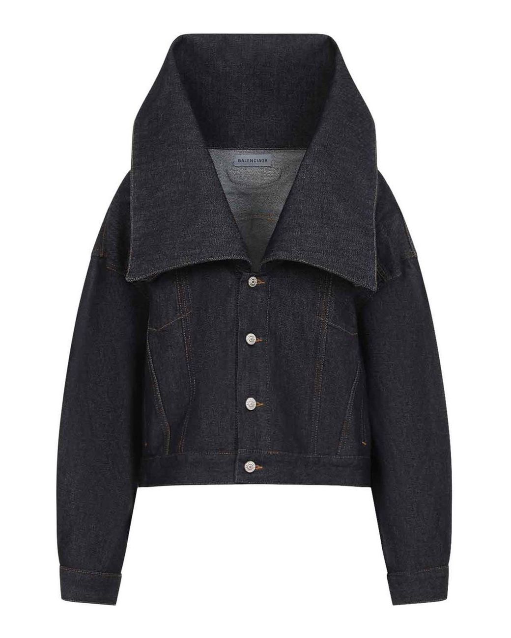 Balenciaga Black Standing Collar Boxy Jacket