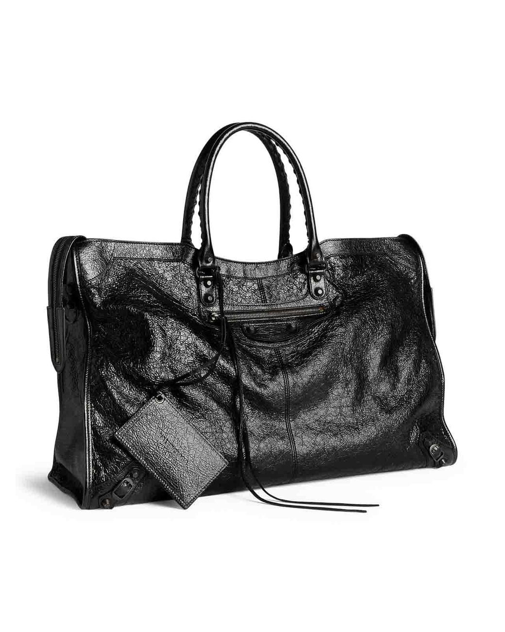 Balenciaga Black Le City Leather Travel Bag for men