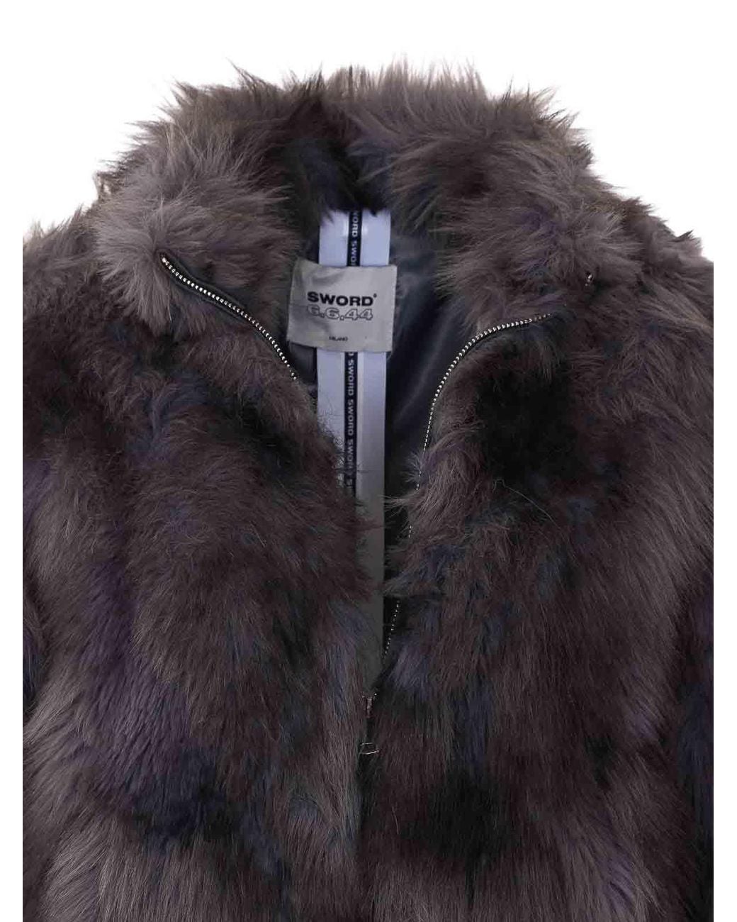 S.w.o.r.d 6.6.44 Gray Faux Fur Jacket