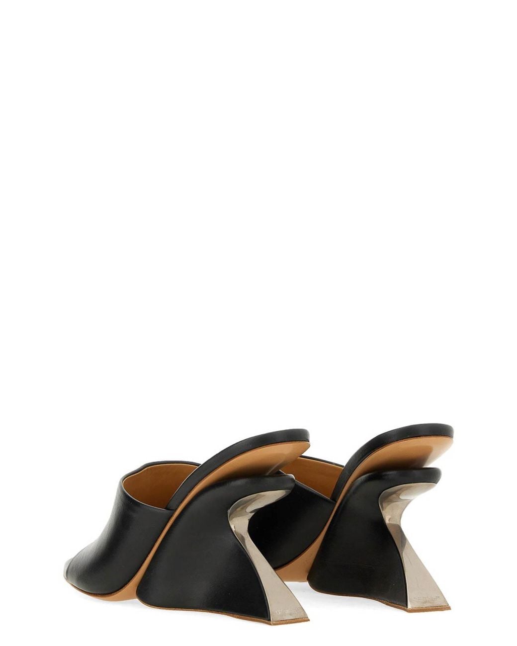 Off-White c/o Virgil Abloh Black Wedge Heel Mules With Jug Design