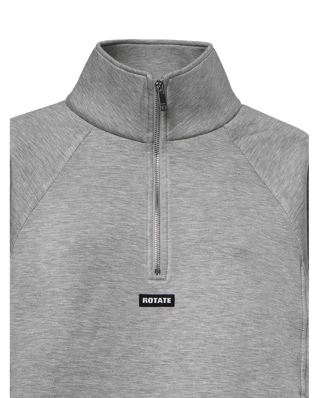 ROTATE BIRGER CHRISTENSEN Gray Half-Zip Scuba Jacket With Logo