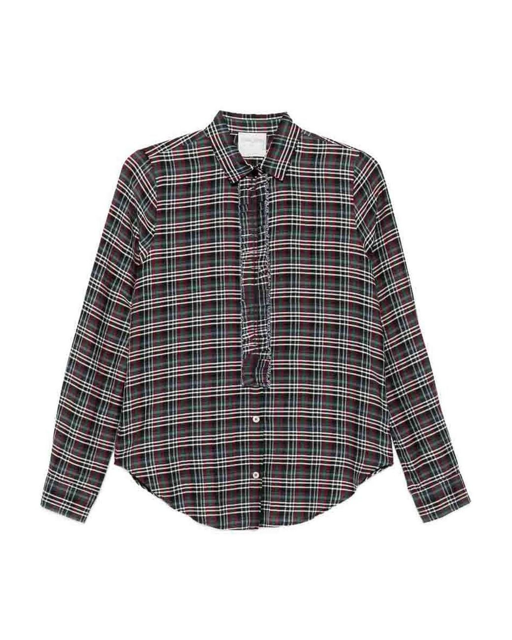 Forte_forte Gray Cotton Blend Tartan Shirt